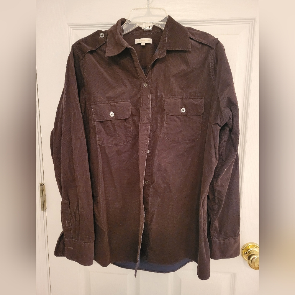 Ann Mashburn ladies corduroy button up top  XL